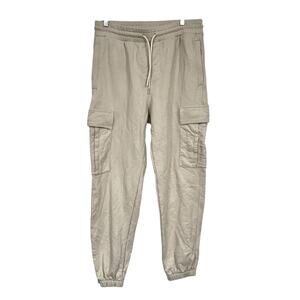 Jack & Jones Cream Cargo Jogger Sweatpants Mens M Classic Casual Cozy Athletic